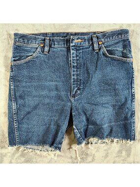 Y2K Wrangler Mens 947STR Cowboy Cut Stretch Jeans DIY Cut Off Shorts (Size 34)